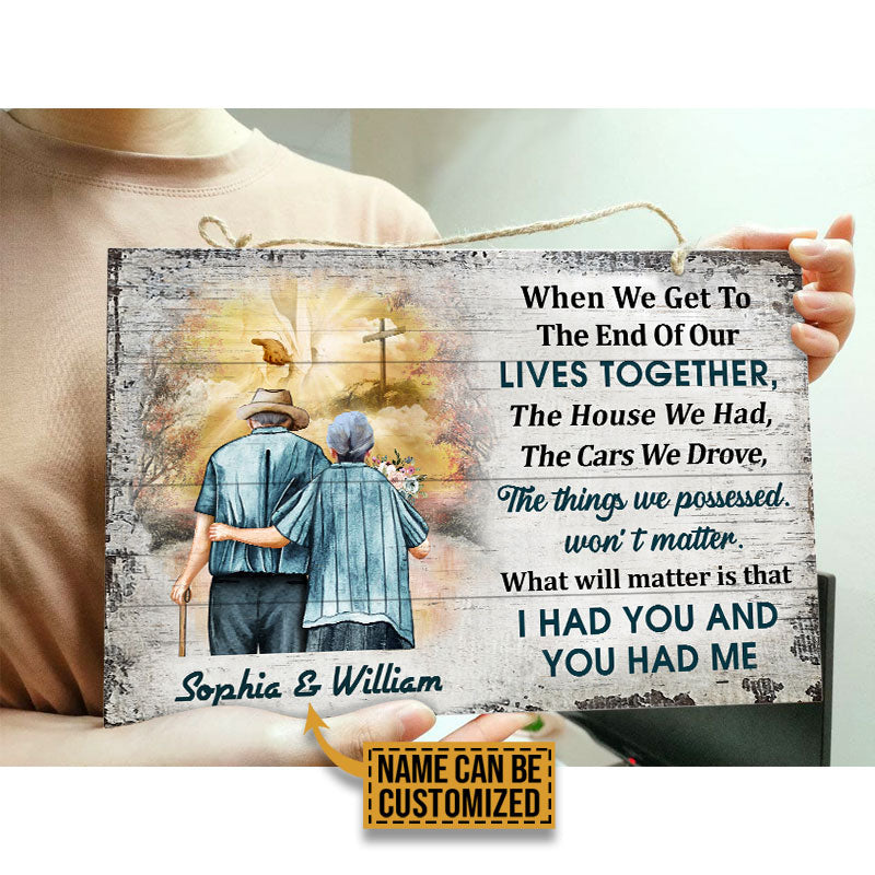 Personalized Christian Old Couple When We Get Custom Wood Rectangle Sign