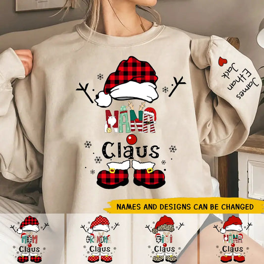 Personalized Christmas Grandma Claus Snowflake Sweatshirt Shirts & Tops The Next Custom Gift