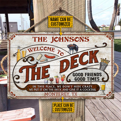 Personalized Deck Grilling Red Don't Hide Crazy Custom Wood Rectangle Sign