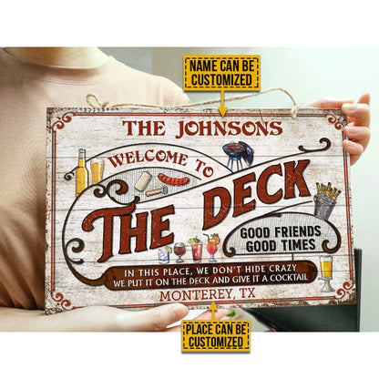 Personalized Deck Grilling Red Don't Hide Crazy Custom Wood Rectangle Sign