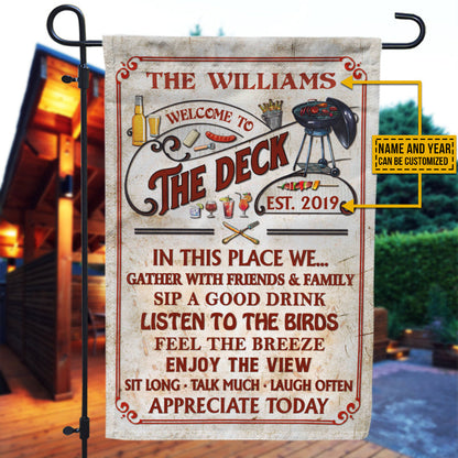 Personalized Deck Grilling Red Gather With Friends Custom Flag