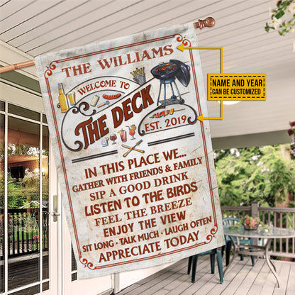 Personalized Deck Grilling Red Gather With Friends Custom Flag