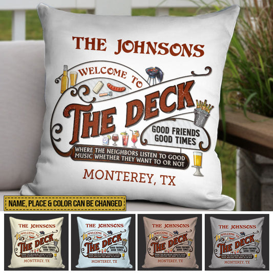 Personalized Deck Grilling Red Listen To The Good Music Color Custom Pillow