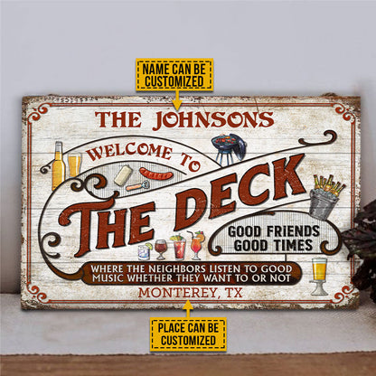 Personalized Deck Grilling Red Listen To The Good Music Custom Wood Rectangle Sign