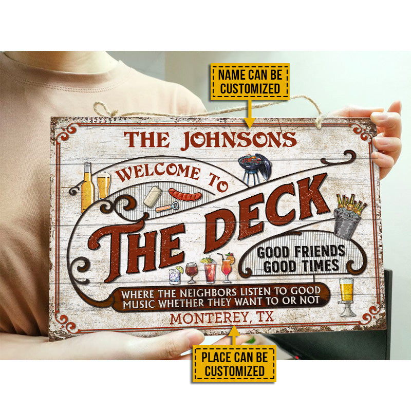 Personalized Deck Grilling Red Listen To The Good Music Custom Wood Rectangle Sign