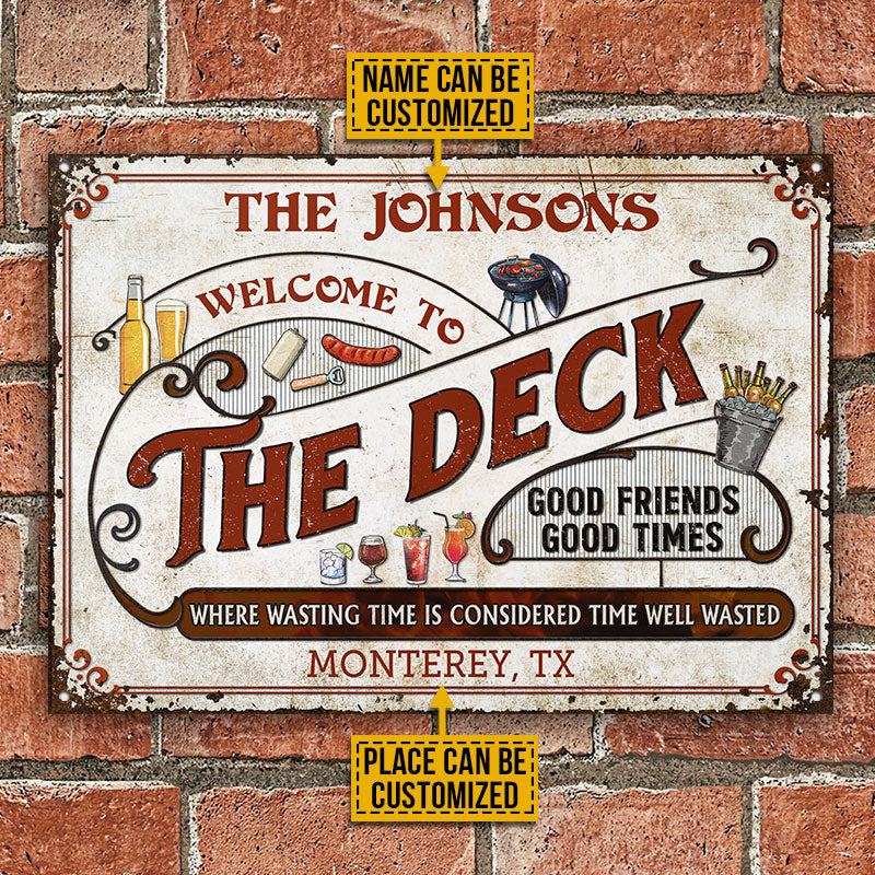 Personalized Deck Grilling Red Where Wasting Time Custom Classic Metal Signs