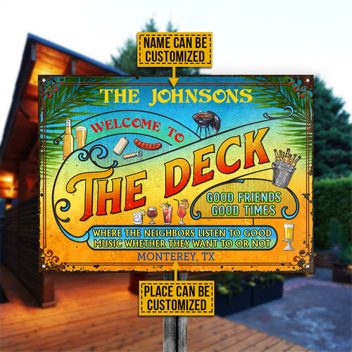 Personalized Deck Grilling Summer Listen To The Good Music Custom Classic Metal Signs