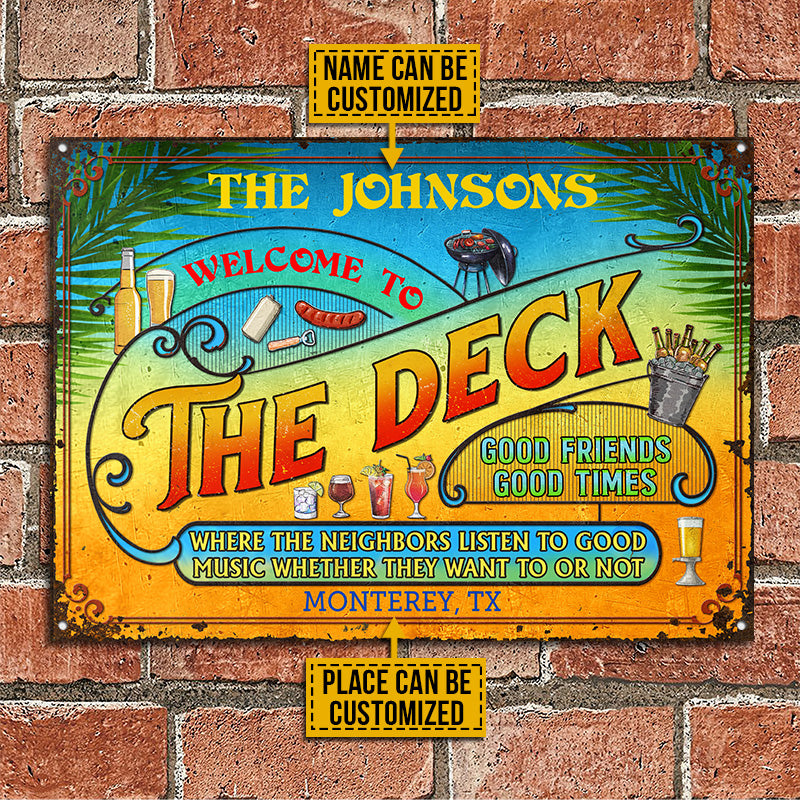 Personalized Deck Grilling Summer Listen To The Good Music Custom Classic Metal Signs
