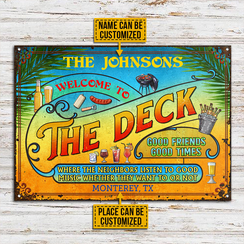Personalized Deck Grilling Summer Listen To The Good Music Custom Classic Metal Signs