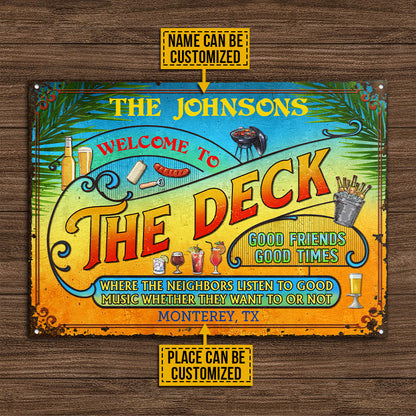 Personalized Deck Grilling Summer Listen To The Good Music Custom Classic Metal Signs