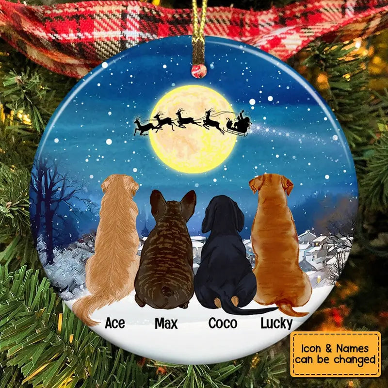 Personalized Dog Christmas Watching Santa Ornament ornament The Next Custom Gift