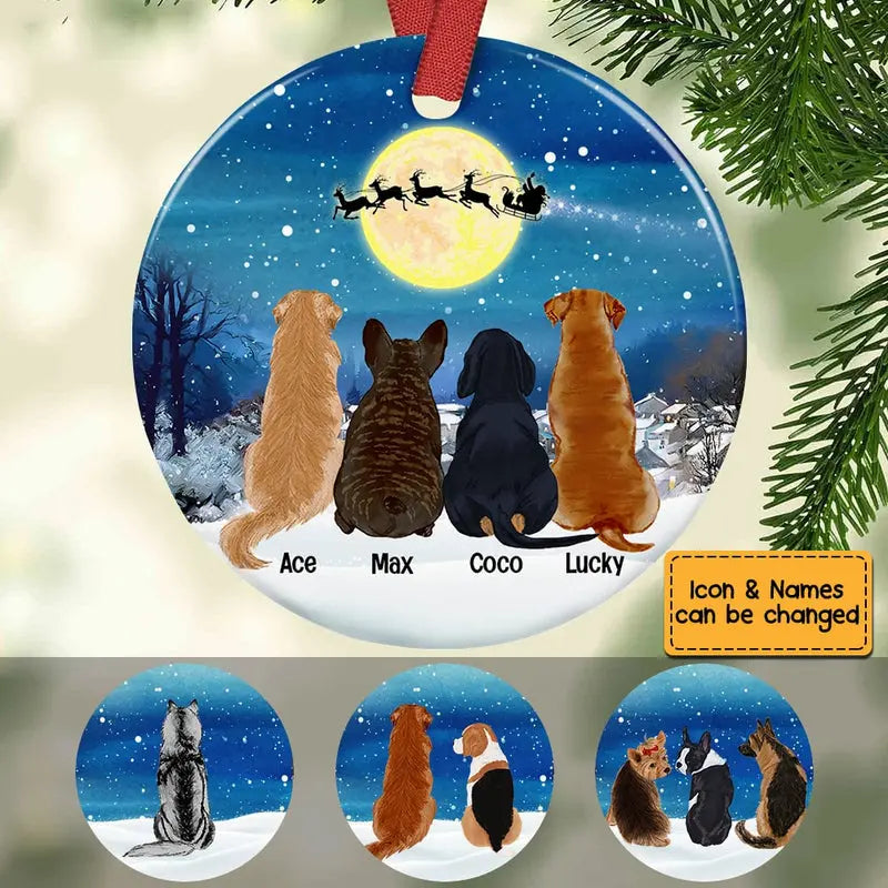 Personalized Dog Christmas Watching Santa Ornament ornament The Next Custom Gift