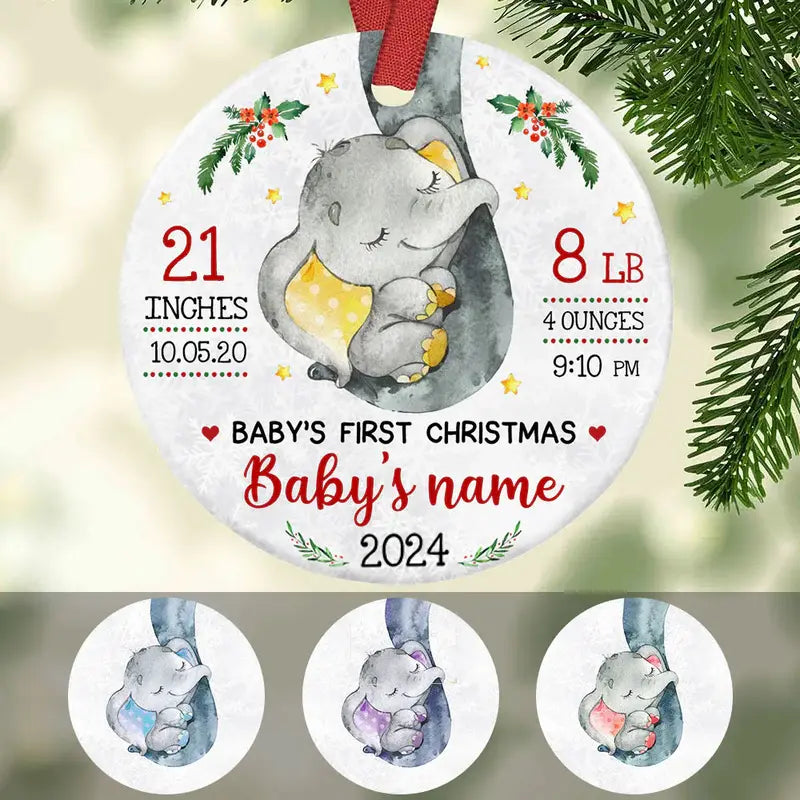 Personalized Elephant Baby First Christmas Ornament  The Next Custom Gift