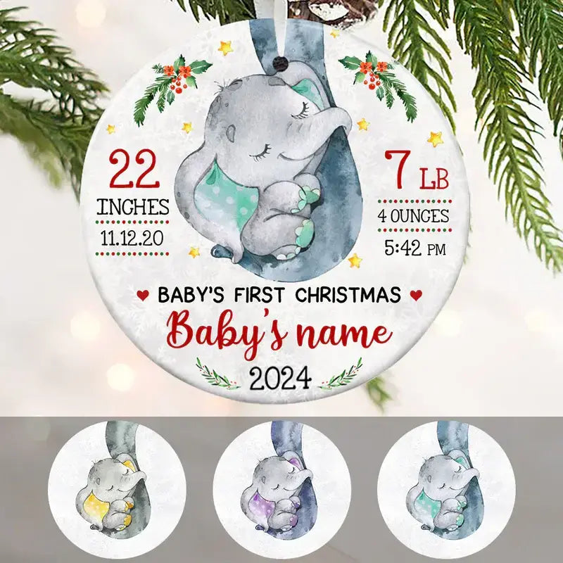 Personalized Elephant Baby First Christmas Ornament  The Next Custom Gift