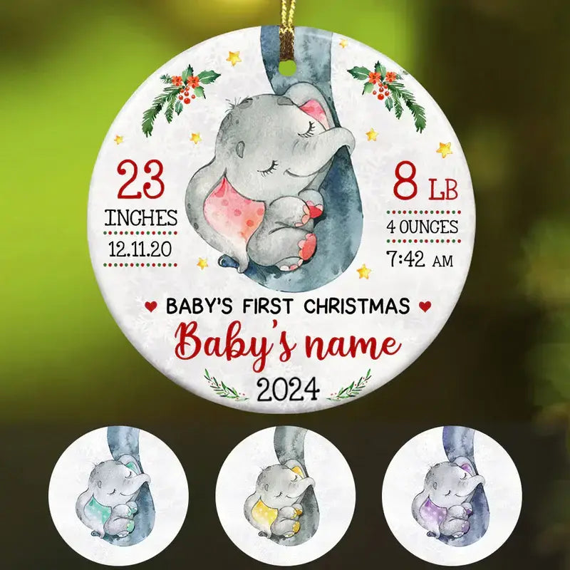 Personalized Elephant Baby First Christmas Ornament  The Next Custom Gift