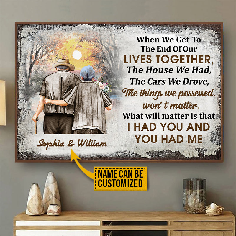 Personalized Family Color Old Couple Customized Poster