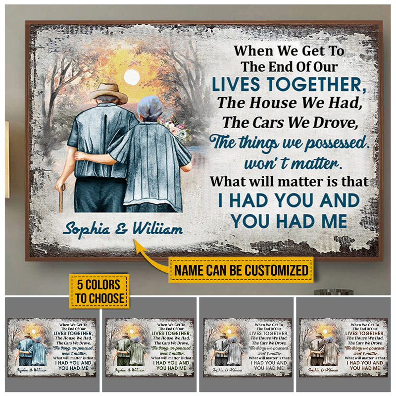 Personalized Family Color Old Couple Customized Poster