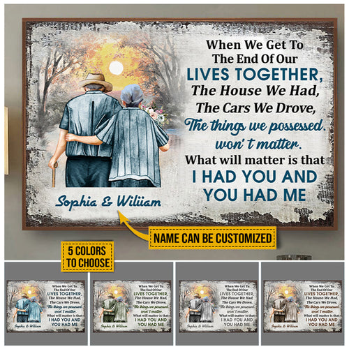 Personalized Family Color Old Couple Customized Poster