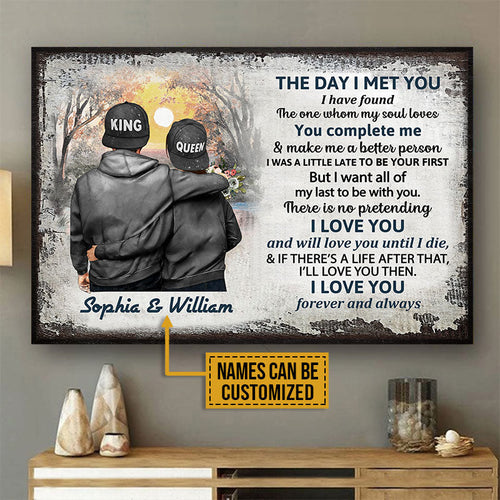 Personalized Family Couple The Day I Met Custom Poster