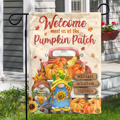 Personalized Family Fall Meet Us At Custom Flag, Fall Garden Decor, Family Gift
