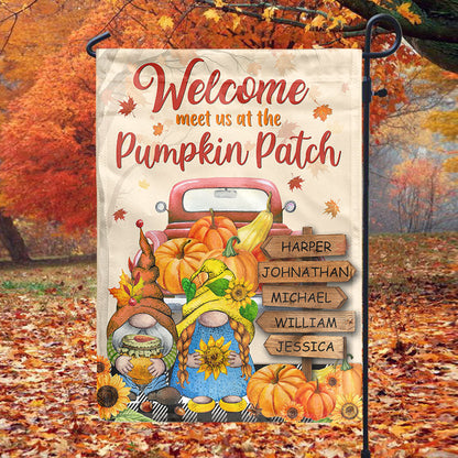 Personalized Family Fall Meet Us At Custom Flag, Fall Garden Decor, Family Gift