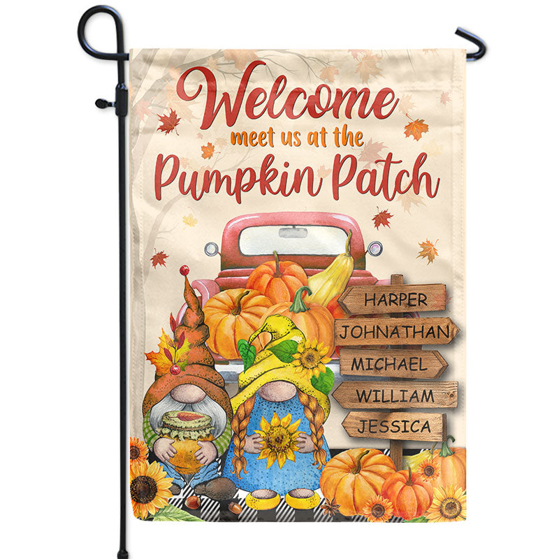 Personalized Family Fall Meet Us At Custom Flag, Fall Garden Decor, Family Gift