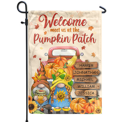 Personalized Family Fall Meet Us At Custom Flag, Fall Garden Decor, Family Gift