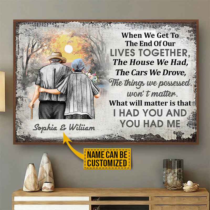 Personalized Family Color Old Couple Customized Poster