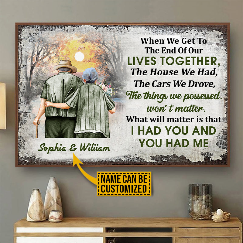 Personalized Family Color Old Couple Customized Poster
