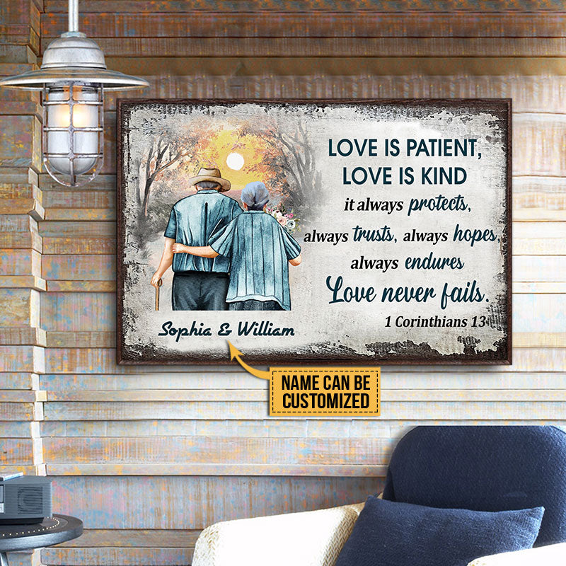 Personalized Family Old Couple Love Is Patient Custom Poster