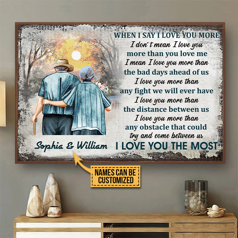 Personalized Family Old Couple Love You The Most Customized Poster