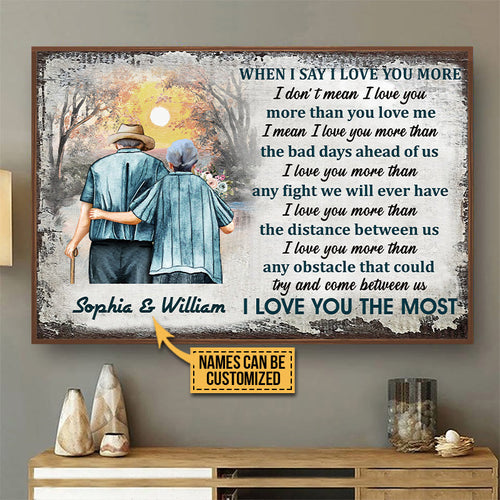 Personalized Family Old Couple Love You The Most Customized Poster