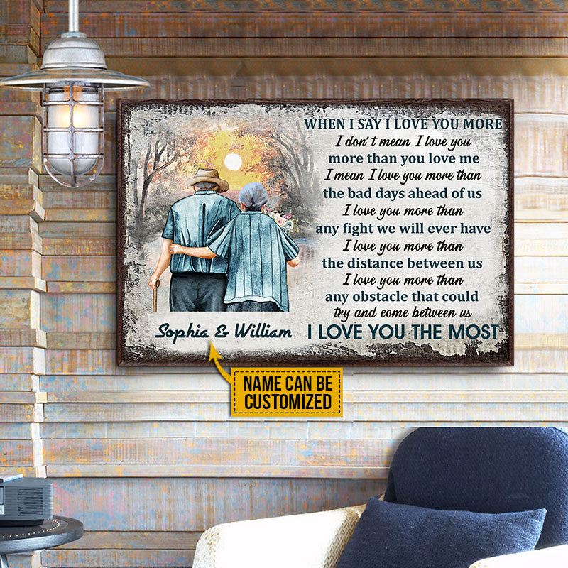 Personalized Family Old Couple Love You The Most Customized Poster