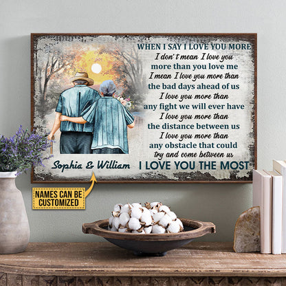 Personalized Family Old Couple Love You The Most Customized Poster