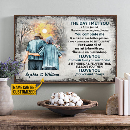 Personalized Family Old Couple The Day I Met Customized Poster