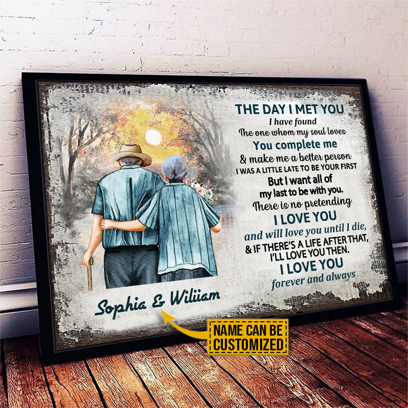 Personalized Family Old Couple The Day I Met Customized Poster