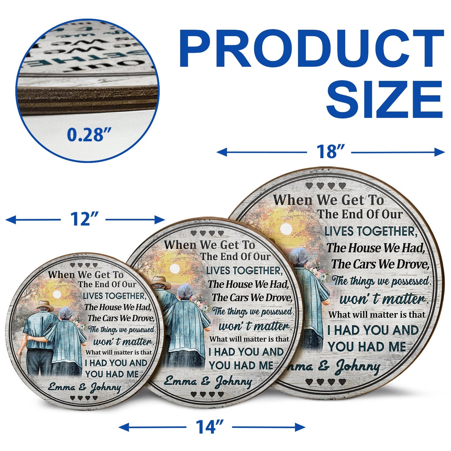 Personalized Family Old Couple When We Get Customized Wood Circle Sign