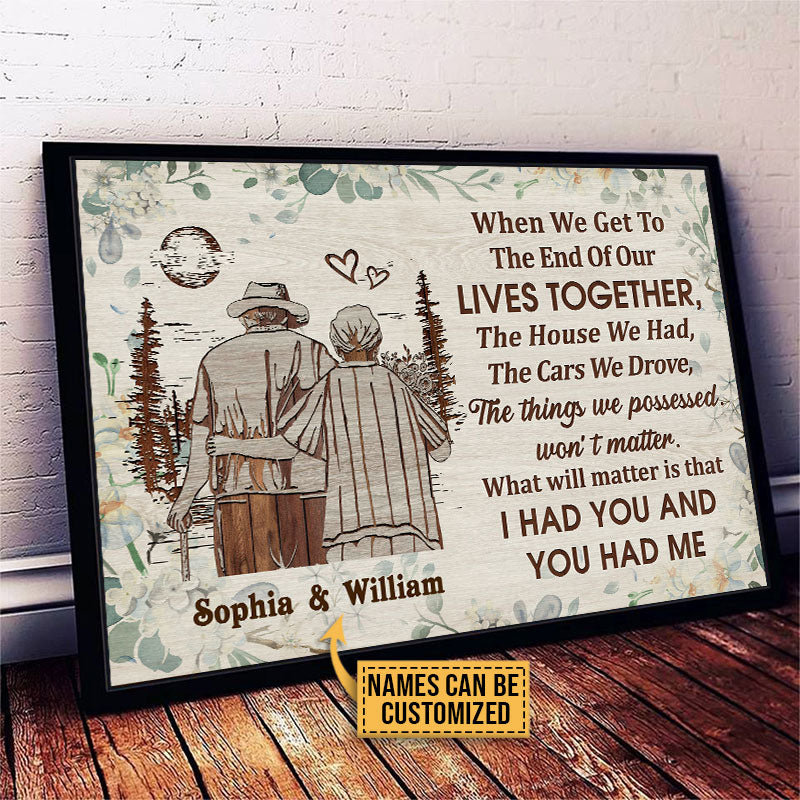 Personalized Family Old Couple When We Get Floral Custom Poster