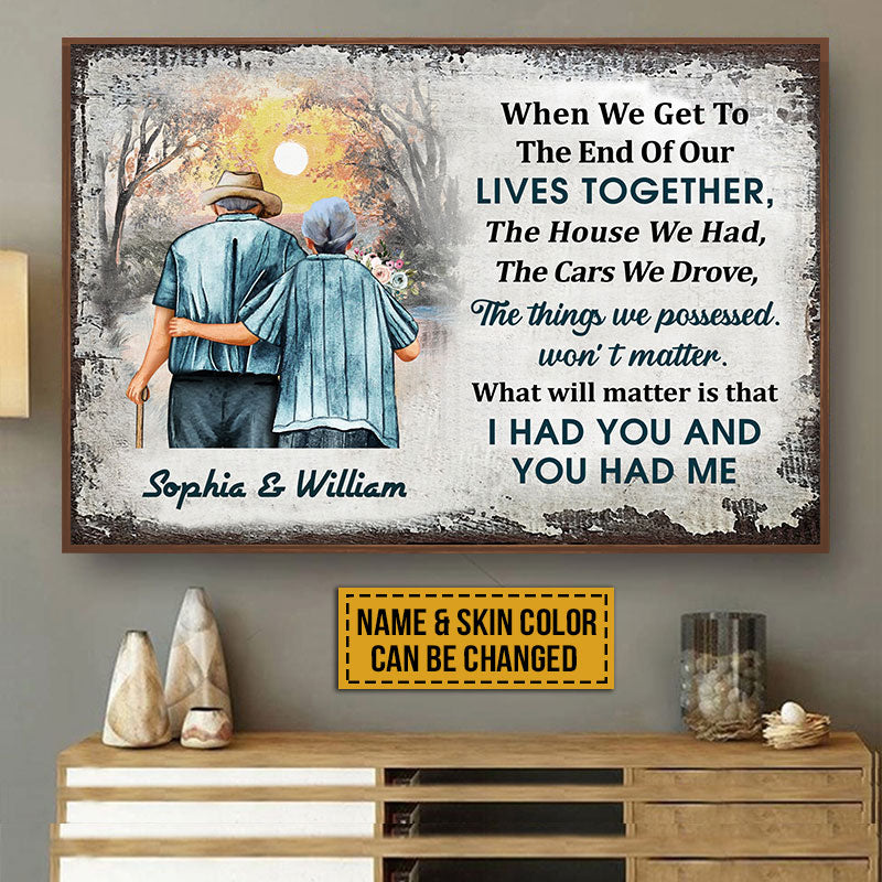 Personalized Family Old Couple When We Get Skin Custom Poster