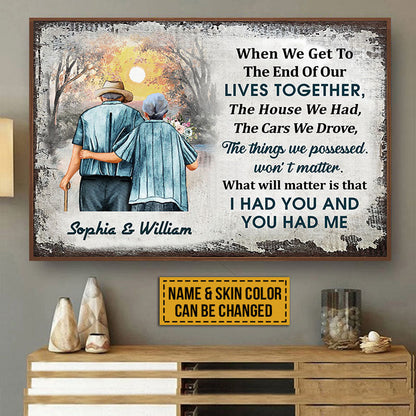 Personalized Family Old Couple When We Get Skin Custom Poster