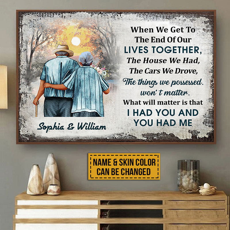 Personalized Family Old Couple When We Get Skin Custom Poster