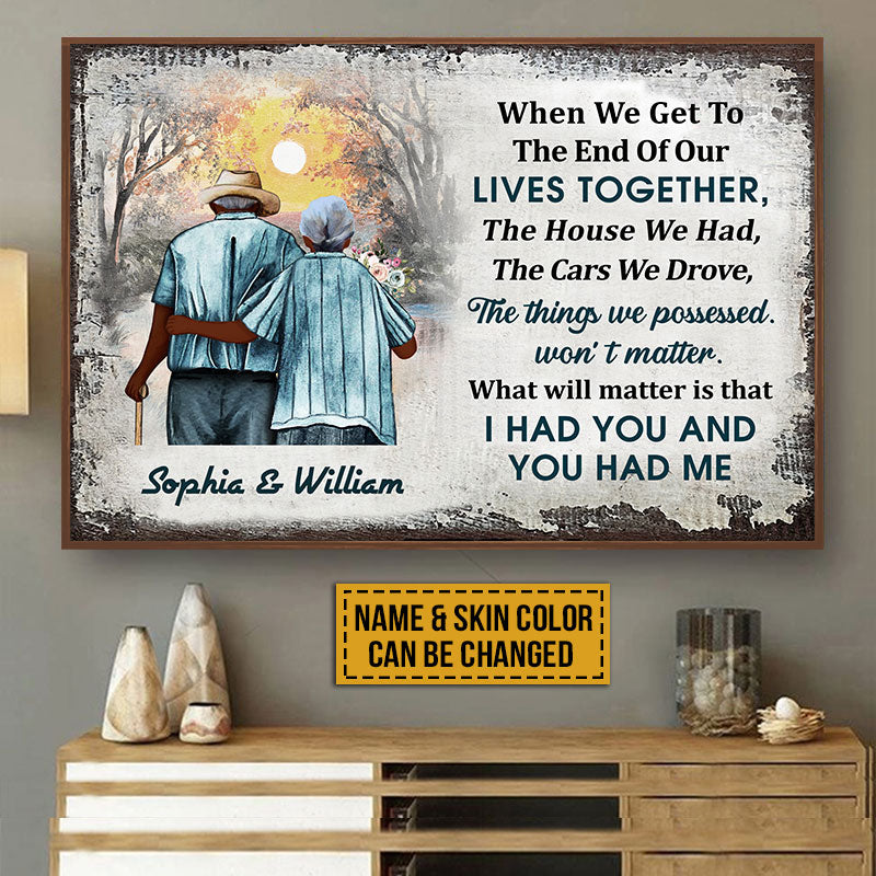 Personalized Family Old Couple When We Get Skin Custom Poster