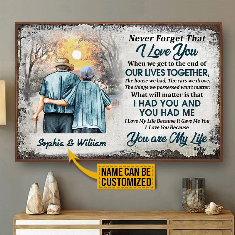 Personalized Family Old Couple You Are My Life Customized Poster