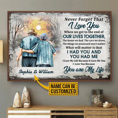 Personalized Family Old Couple You Are My Life Customized Poster