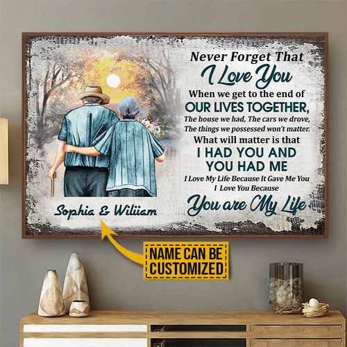 Personalized Family Old Couple You Are My Life Customized Poster