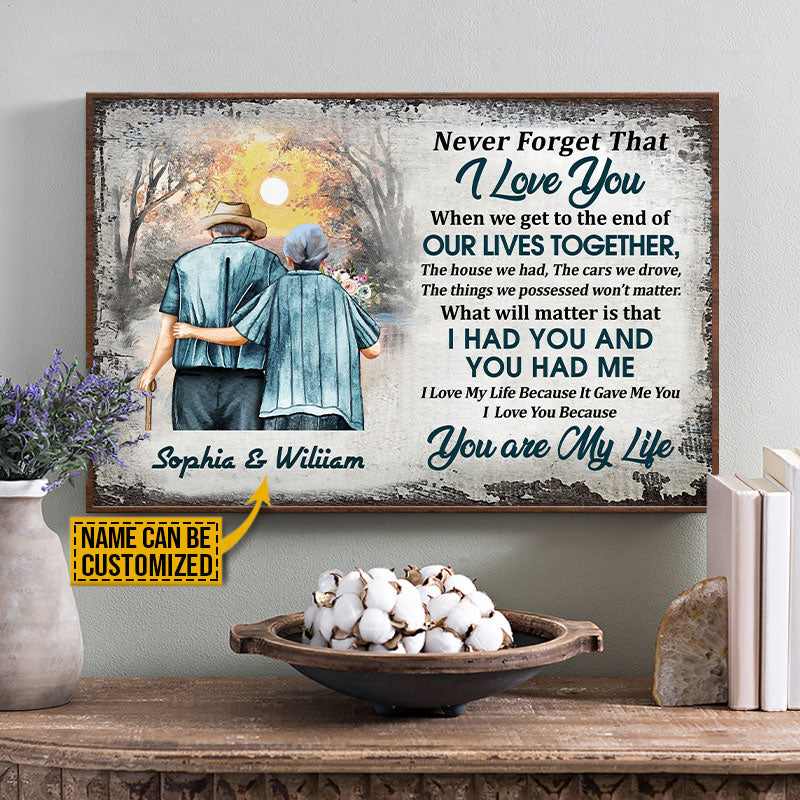 Personalized Family Old Couple You Are My Life Customized Poster