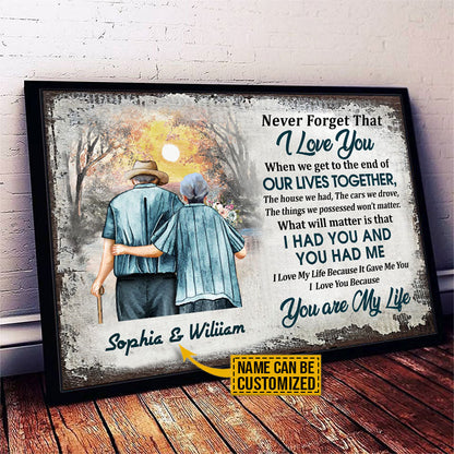 Personalized Family Old Couple You Are My Life Customized Poster