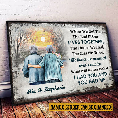 Personalized Family Pride Old Couple When We Get Custom Poster