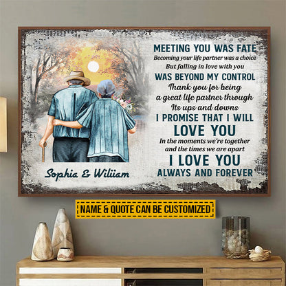 Personalized Family Quote Old Couple Customized Poster