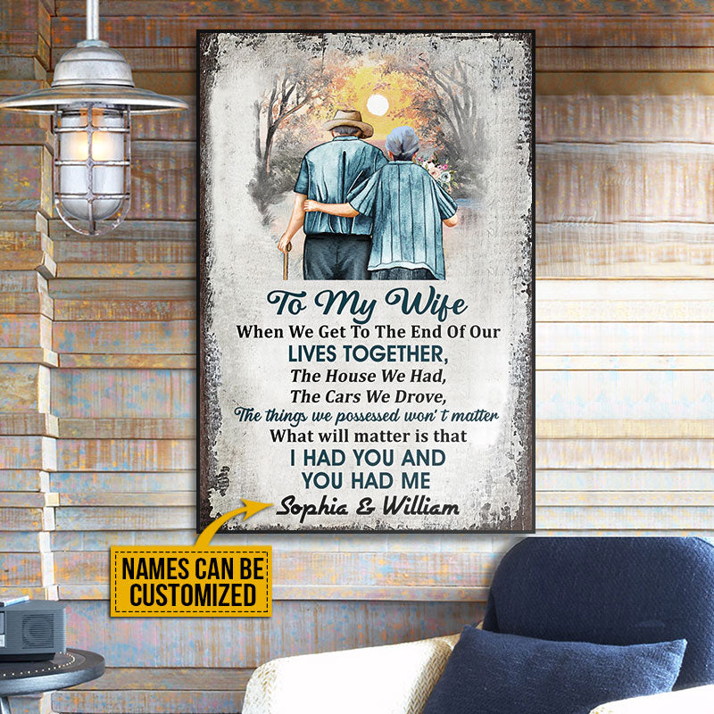 Personalized Family Vertical Old Couple To My Wife When We Get Custom Poster